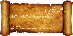 Árpád Alexandra névjegykártya