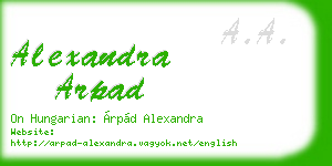 alexandra arpad business card
